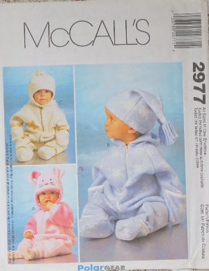 McCalls Pattern 2977 Infants Bunting and Hats Uncut 
